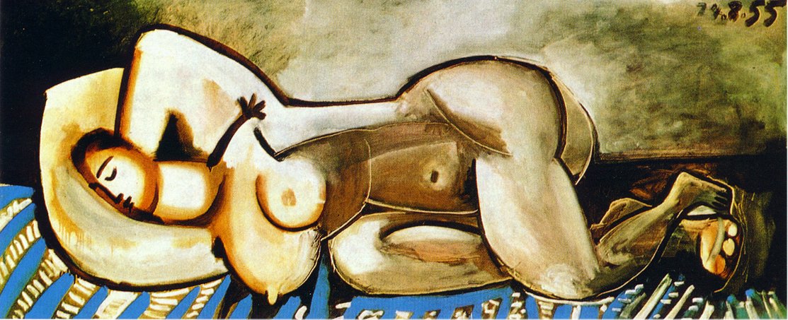Picasso Lying naked woman 1955